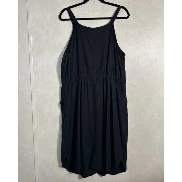 Old Navy BLACK JACK Sz X Large Linen Blend Button Front Sleeveless Maxi Sundress - Picture 2 of 8